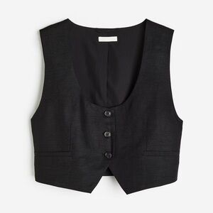 H&M Linen Blend Black Vest